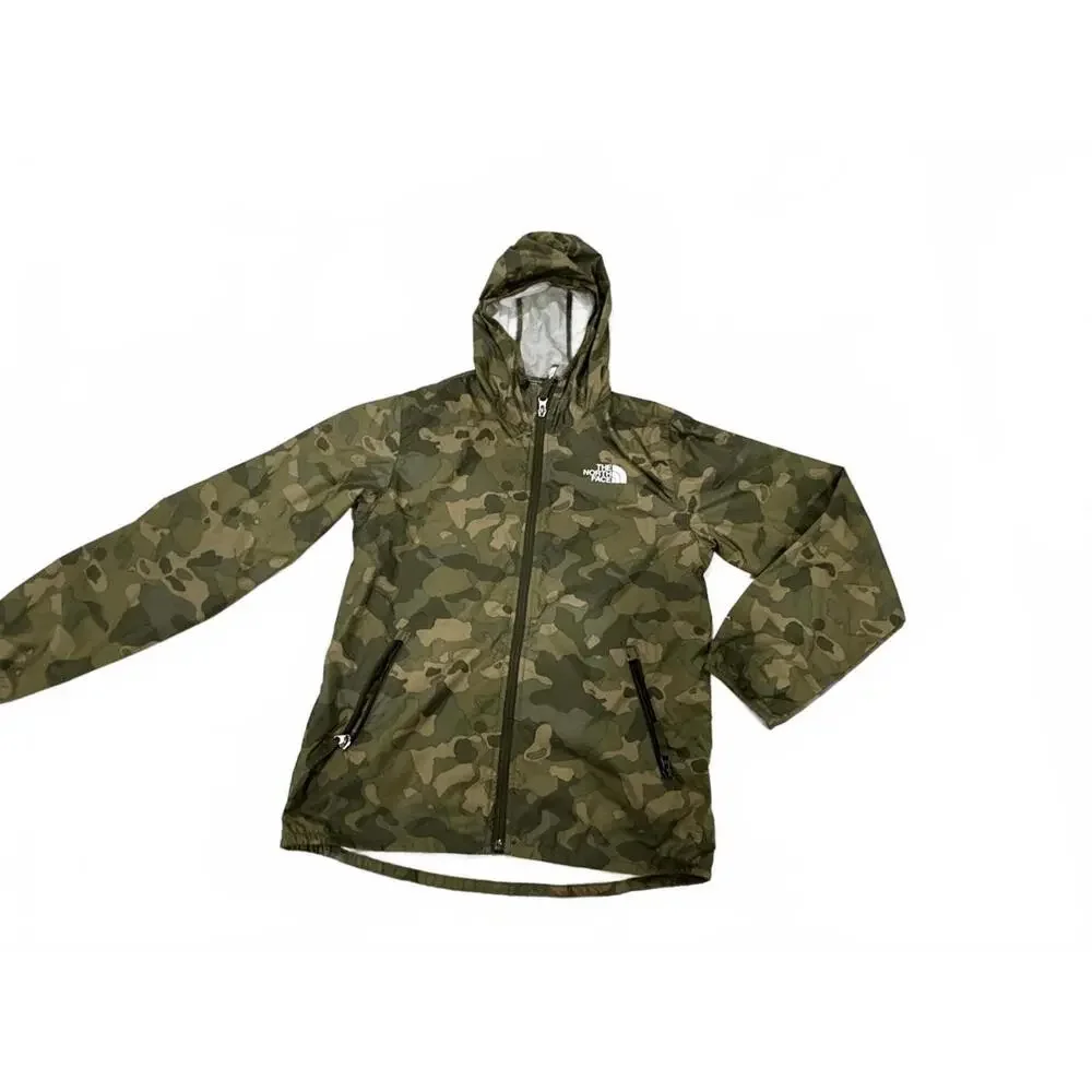 The North Face Boy’s Camo Lightweight Zip Up Windbreaker Hoodie Size Large 14/16 - Picture 3 of 9